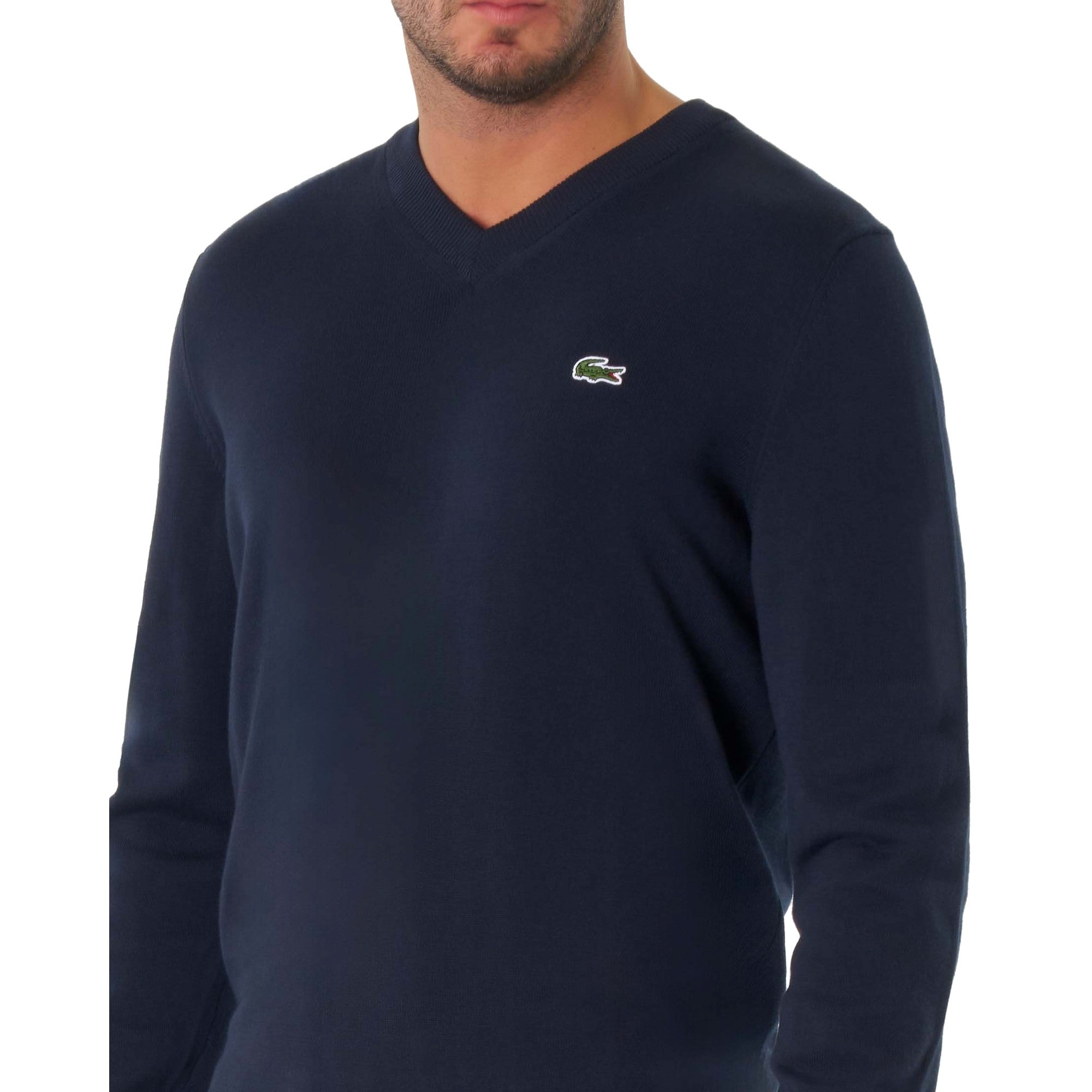 Pullover Uomo con scollo a V Navy dettaglio
