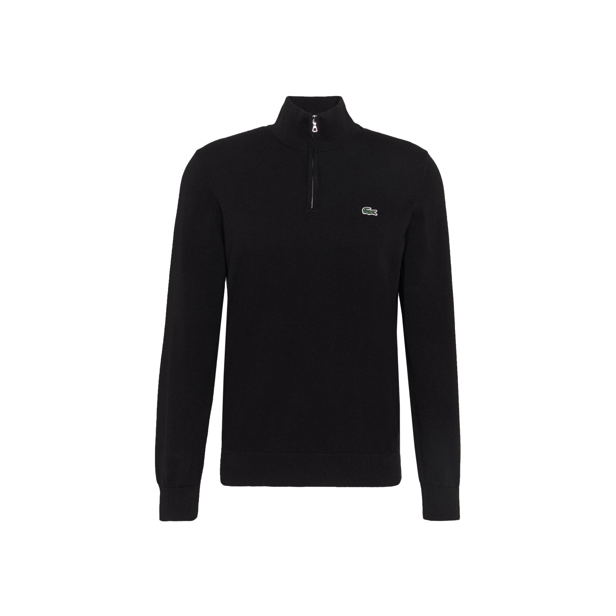 Maglia Uomo Nero in jersey di cotone, con scollo mezza zip