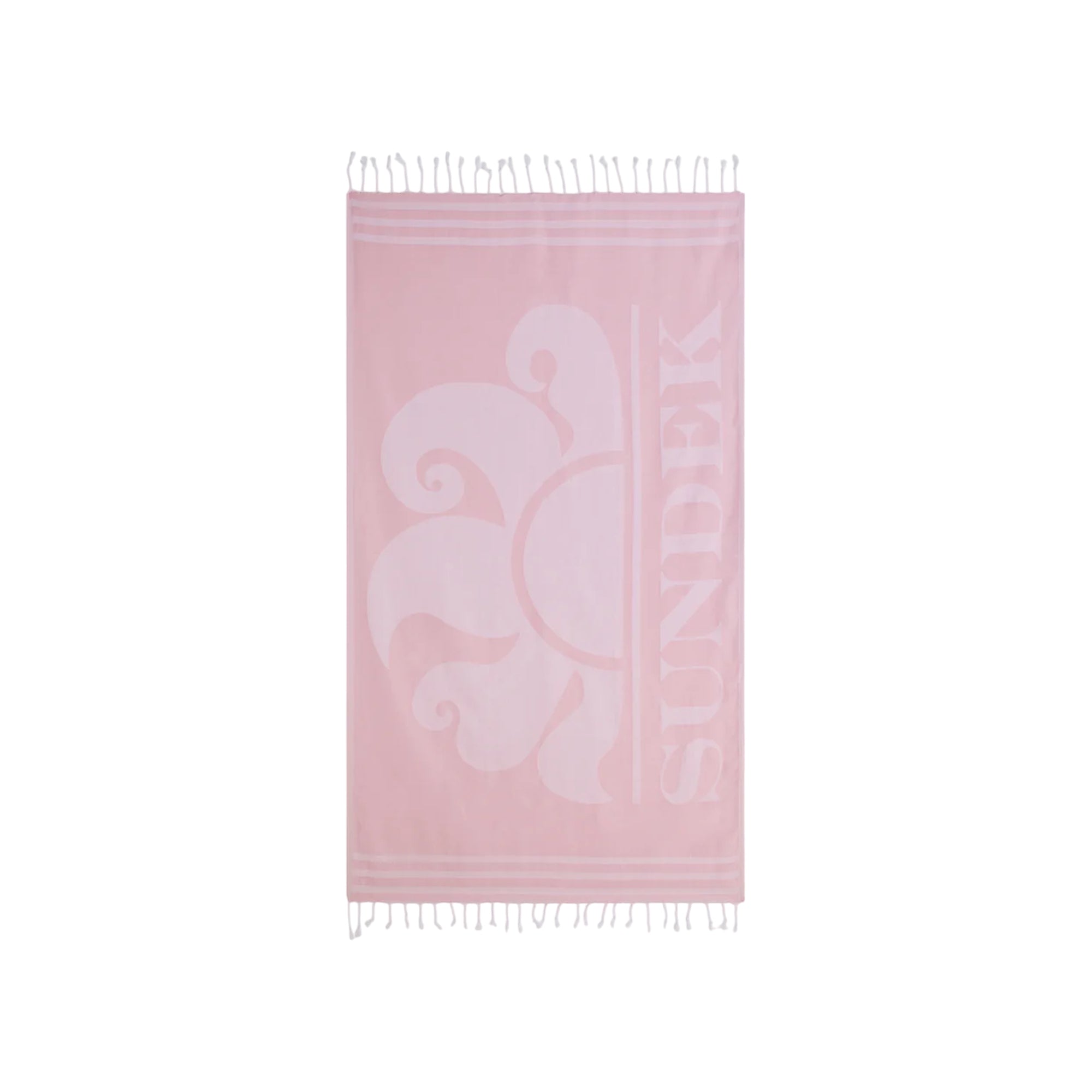 Telo Mare Unisex Rosa con stampa logo e frange