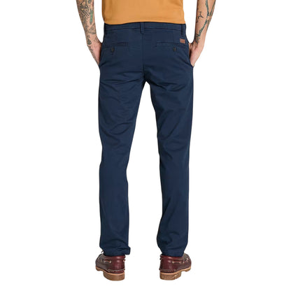 Pantalone Uomo in cotone elasticizzato, modello chino, con patta e bottone 