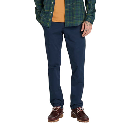 Pantalone Uomo in cotone elasticizzato, modello chino, con patta e bottone 