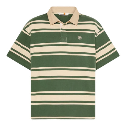 Polo Unisex a righe verde e beige