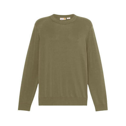 Maglia Uomo Verde, in filo di cotone con scollo a costine