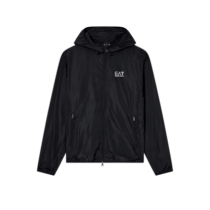 Giacca Uomo Nera in nylon con logo