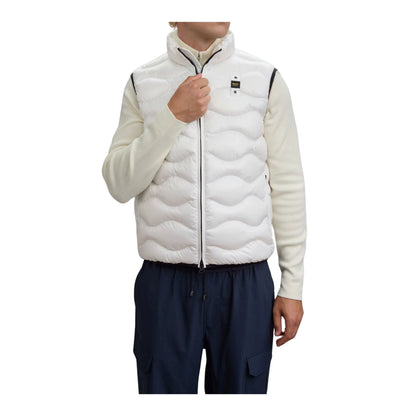 Gilet Uomo con impunture ad onda e bordo a contrasto