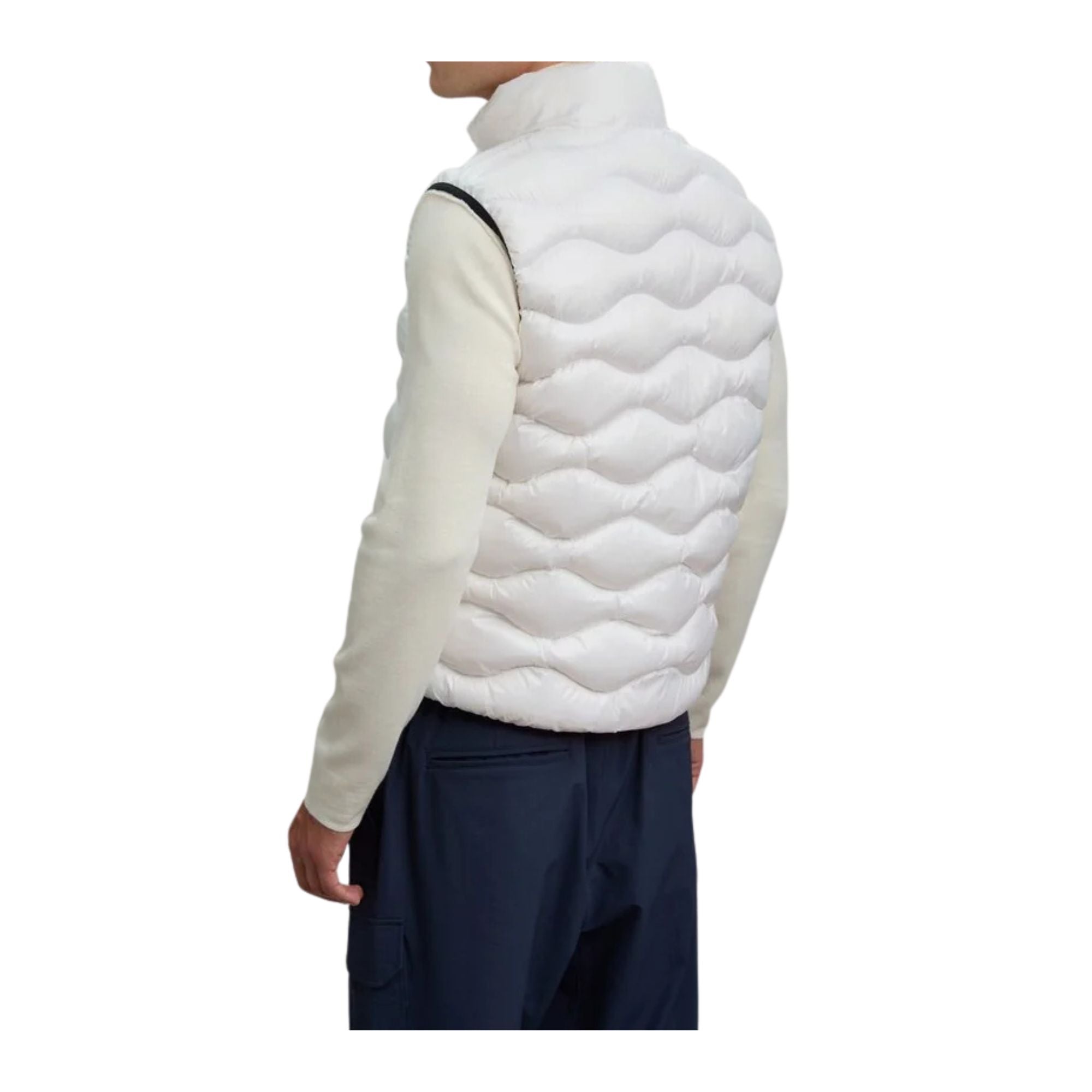 Gilet Uomo con impunture ad onda e bordo a contrasto