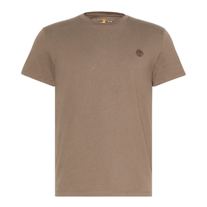 T-shirt Uomo Dunstan River Marrone, con scollatura girocollo e logo ad albero 