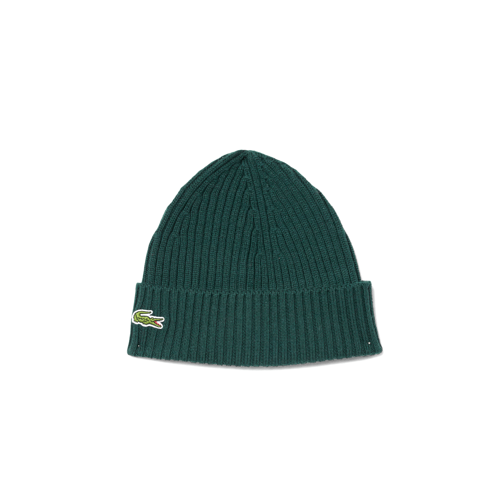 Cappello Uomo in maglia di lana Verde, con risvolto sul fondo