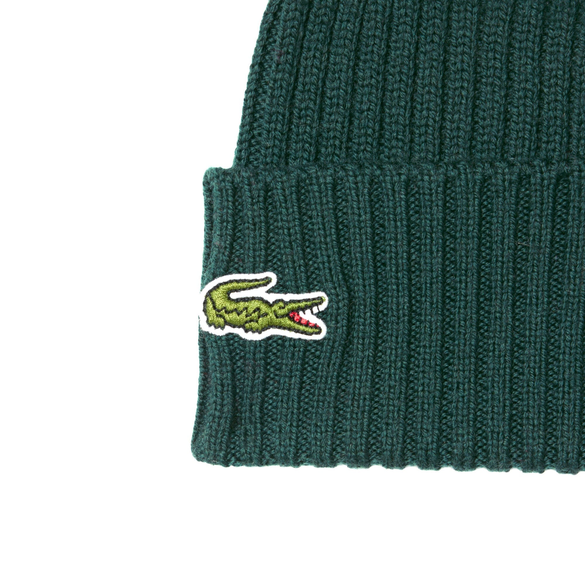 Cappello Uomo in maglia di lana Verde, con risvolto sul fondo