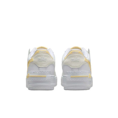 Sneakers Donna Air Force 1 Shadow Bianca, con inserti Giallo a contrasto 