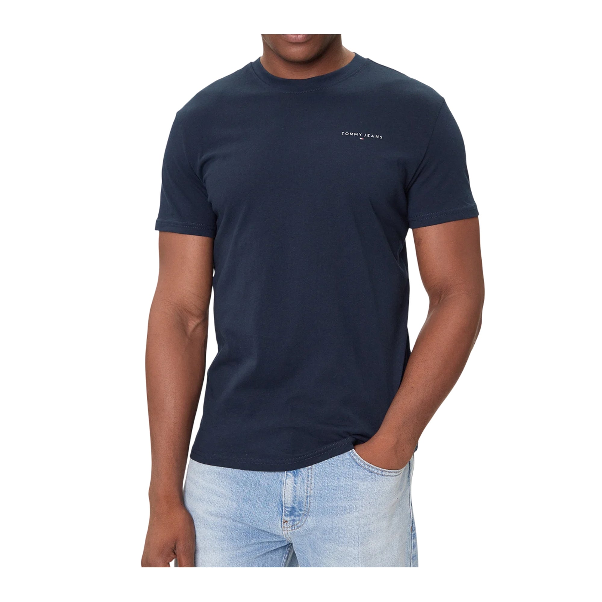 T-shirt Uomo Linear Chest, con scollatura girocollo e logo sul petto