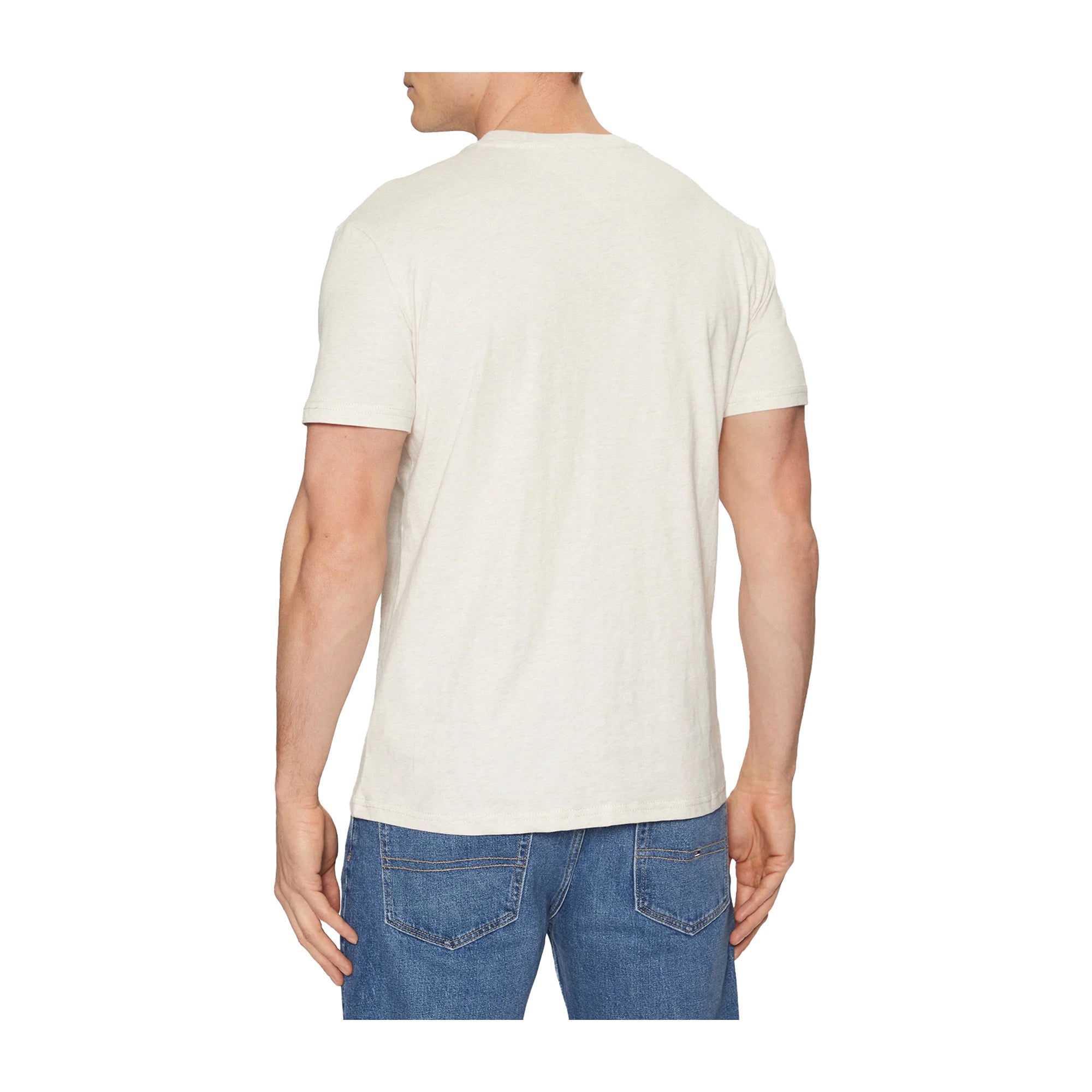 T-shirt Uomo Tommy Hilfiger Linear Logo Beige