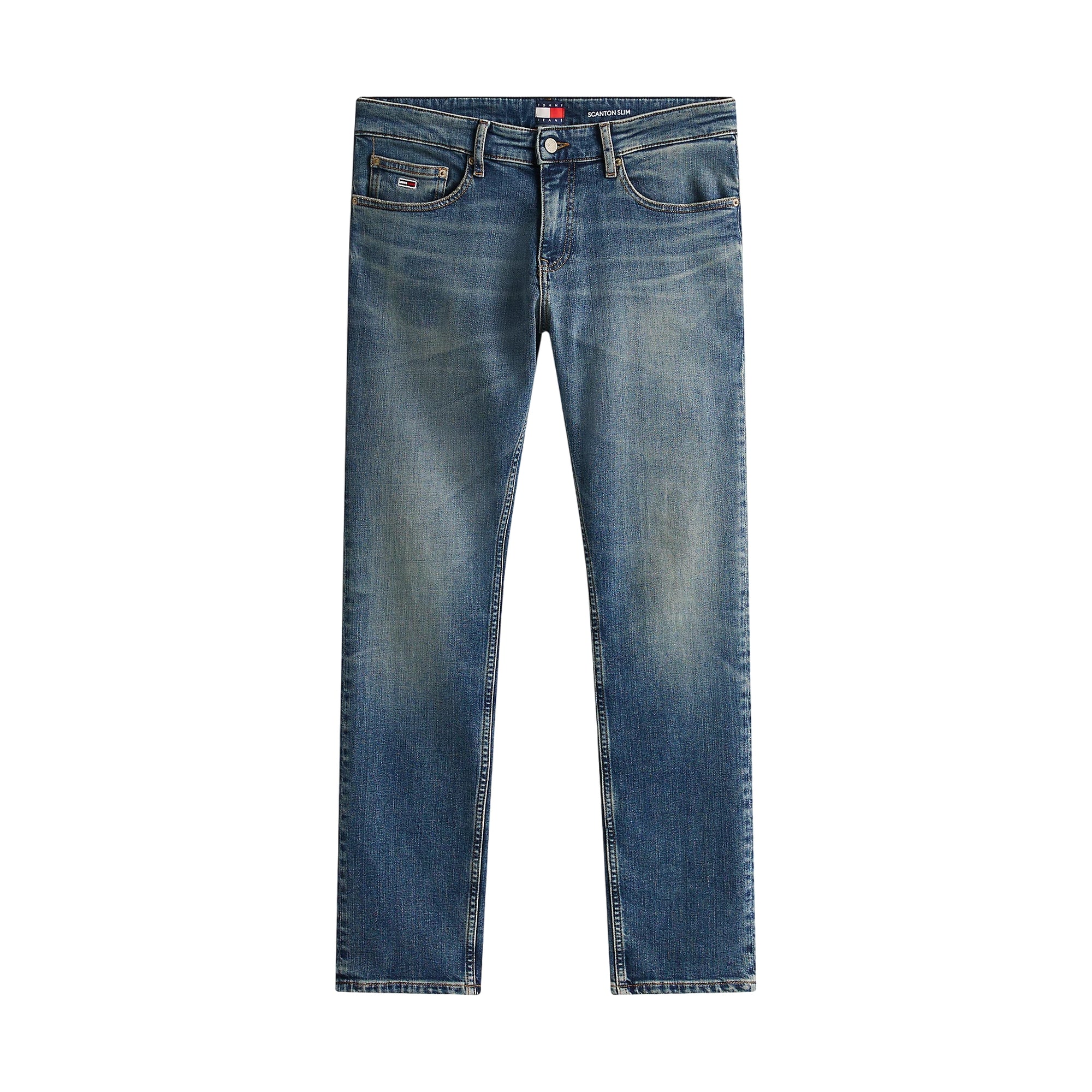 Jeans Uomo cinque tasche, con logo ricamato sul retro