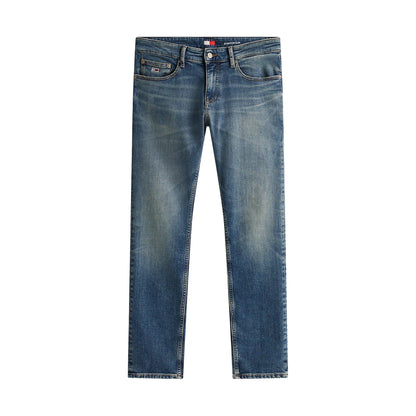 Jeans Uomo cinque tasche, con logo ricamato sul retro