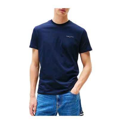 T-shirt Uomo Slim fit con mini logo lineare Blu navy