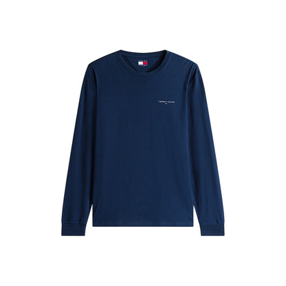 T-shirt Uomo Blu, con maniche lunghe e logo sul petto