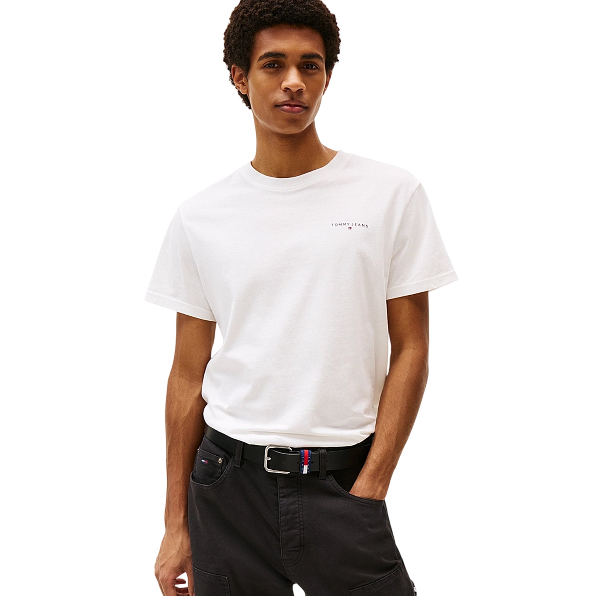 T-shirt Uomo dal fit slim, con logo lineare a contrasto e girocollo