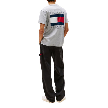 T-shirt Uomo maxi stampa flag posteriore e girocollo