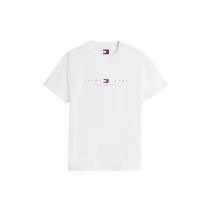 T-shirt Uomo Bianca a mezza manica, in cotone rigenerato 