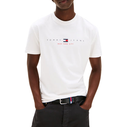 T-shirt Uomo Bianca a mezza manica, in cotone rigenerato 