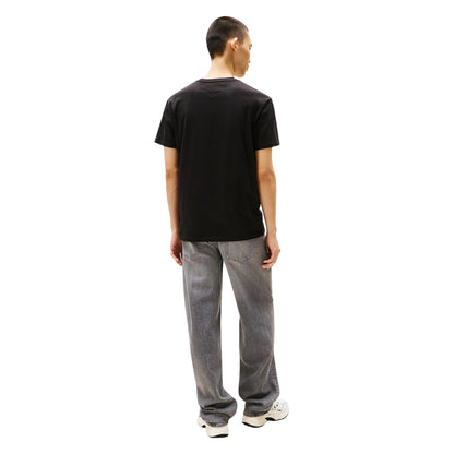 T-shirt Uomo Nera, con maxi stampa logo effetto vintage sul petto