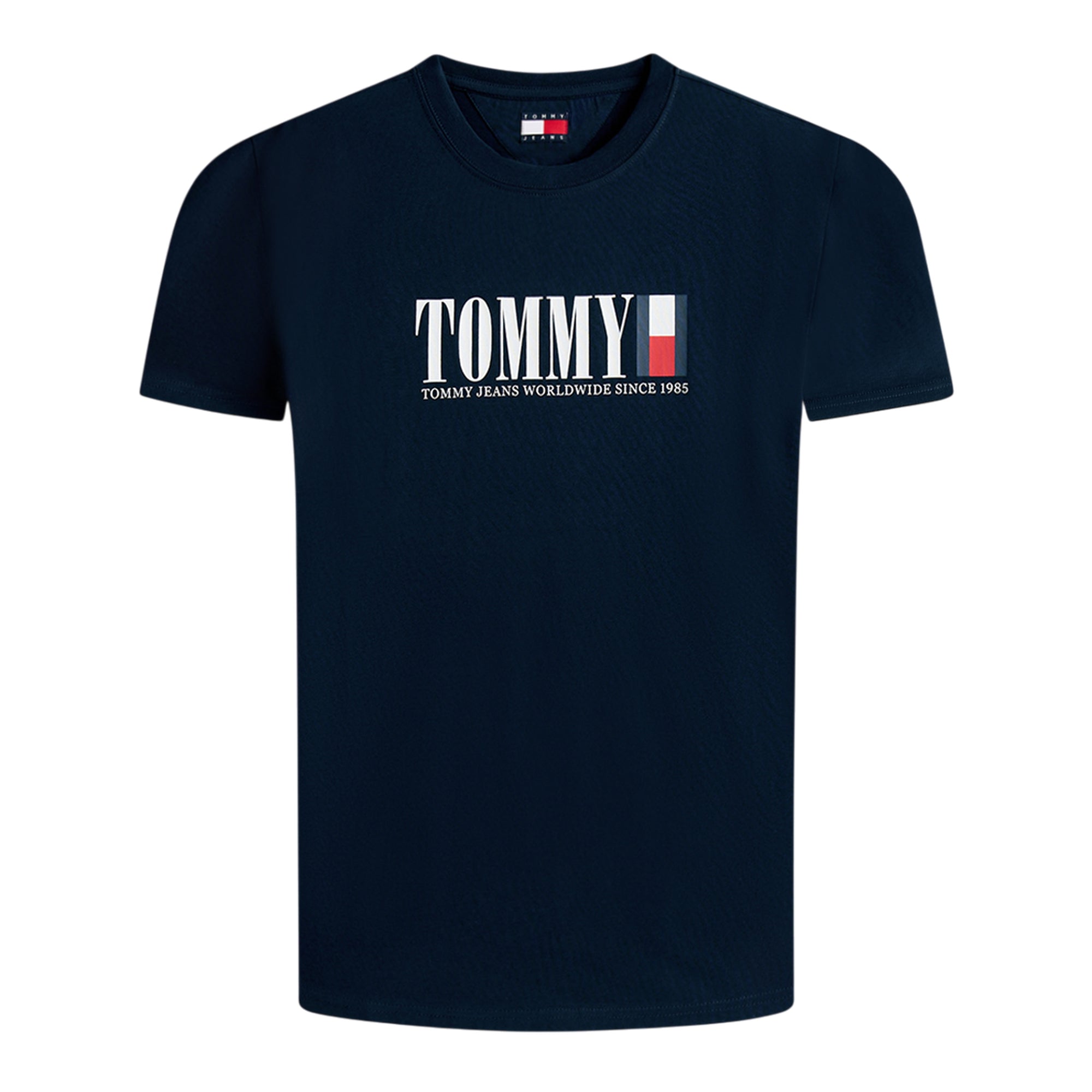 T-shirt Uomo Blu, con maxi stampa logo effetto vintage sul petto e girocollo