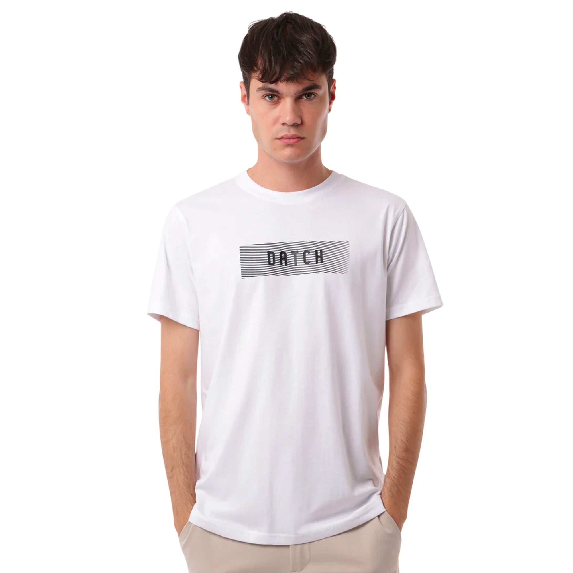 T-shirt Uomo in cotone, con stampa logo frontale firmata, dal taglio classico