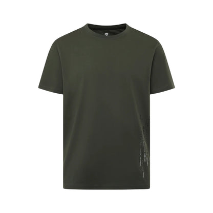 T-shirt Uomo Verde in cotone, con stampa laterale e girocollo