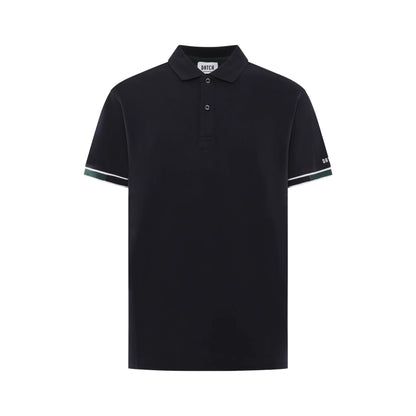 Polo Uomo Essential Micrologo Blu, con una scollatura due bottoni