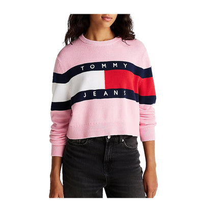 Pullover Donna relaxed con bandiera color block