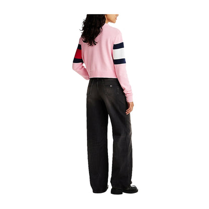 Pullover Donna relaxed con bandiera color block