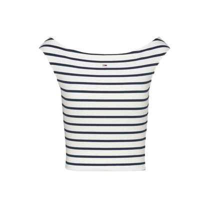 Top Donna cropped, dal fit aderente, con bandiera ricamata