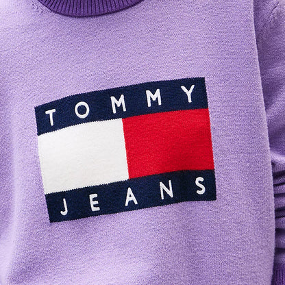 Maglia Donna Viola, in misto viscosa con maxi flag logo frontale