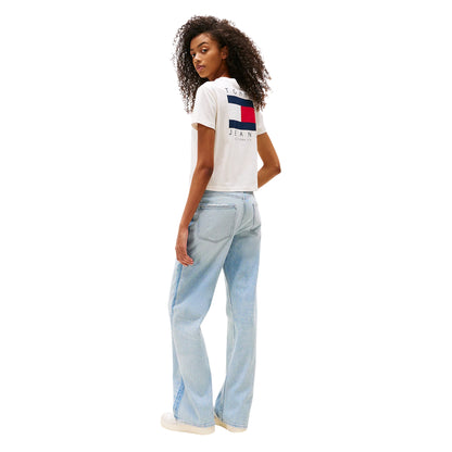 T-shirt Donna flag, doppio logo, in cotone