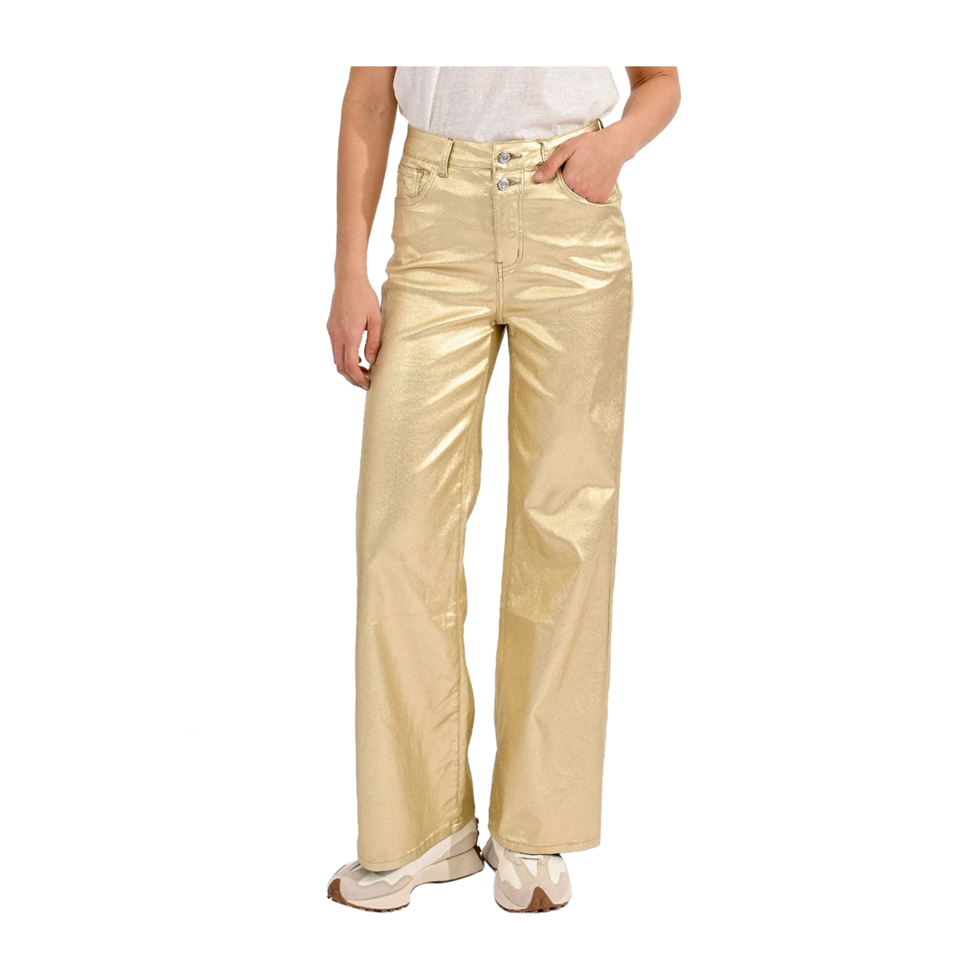 Pantalone Donna Oro Molly Bracken Wide Leg