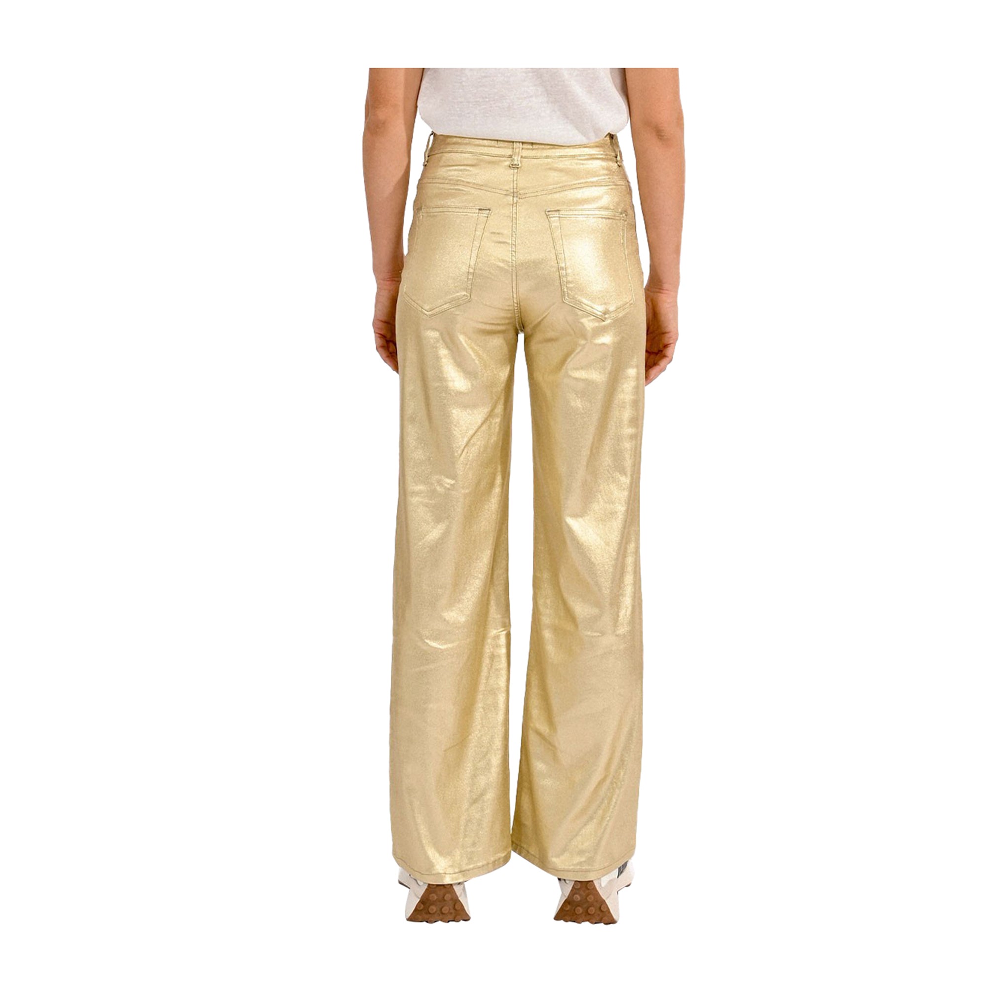 Pantalone Donna Oro Molly Bracken Wide Leg