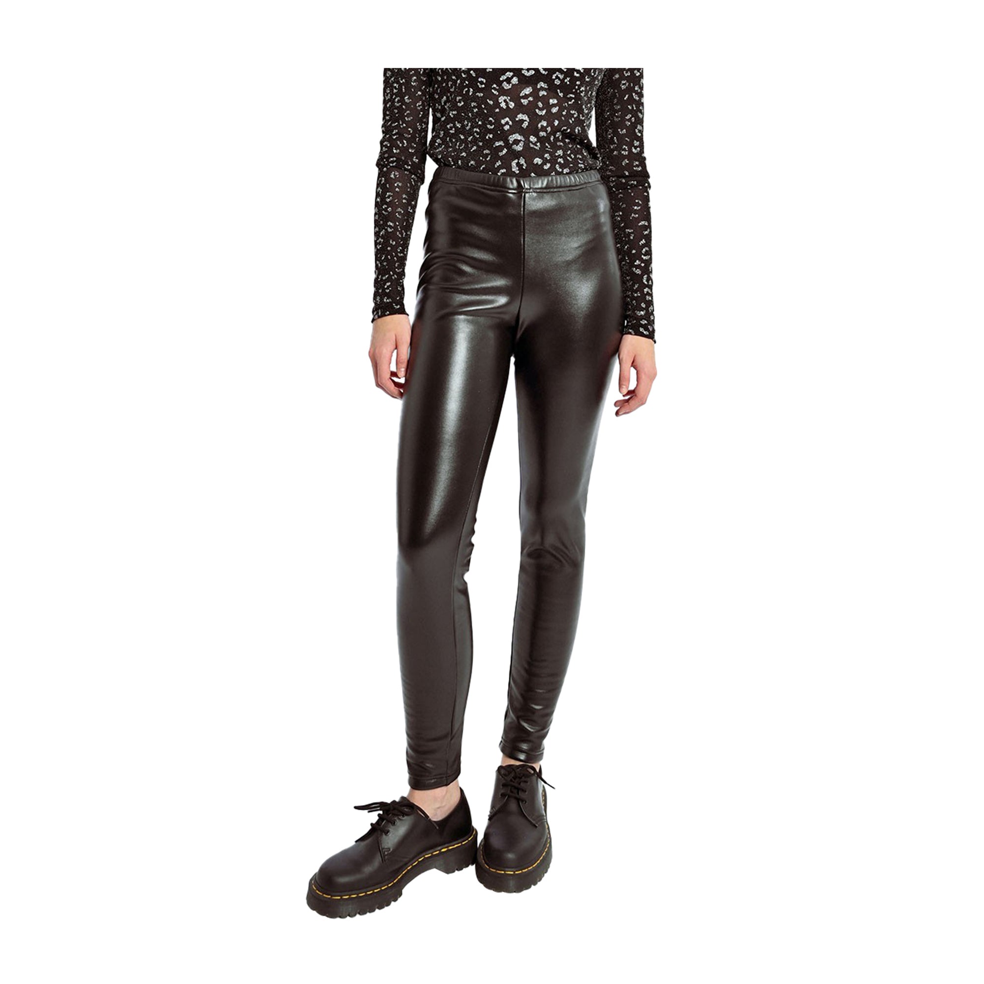 Leggings Donna Molly Bracken Nero Effetto Pelle