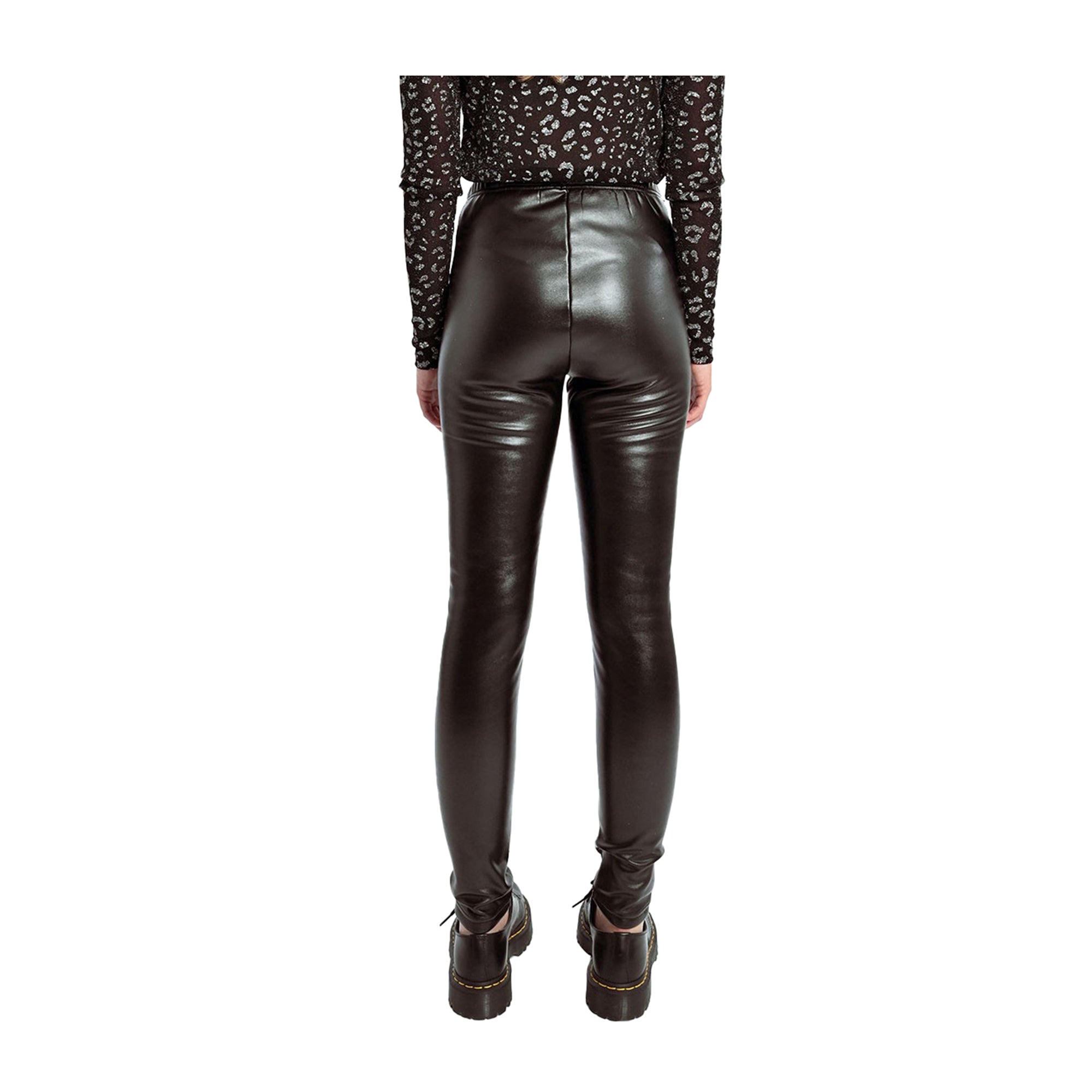 Leggings Donna Molly Bracken Nero Effetto Pelle