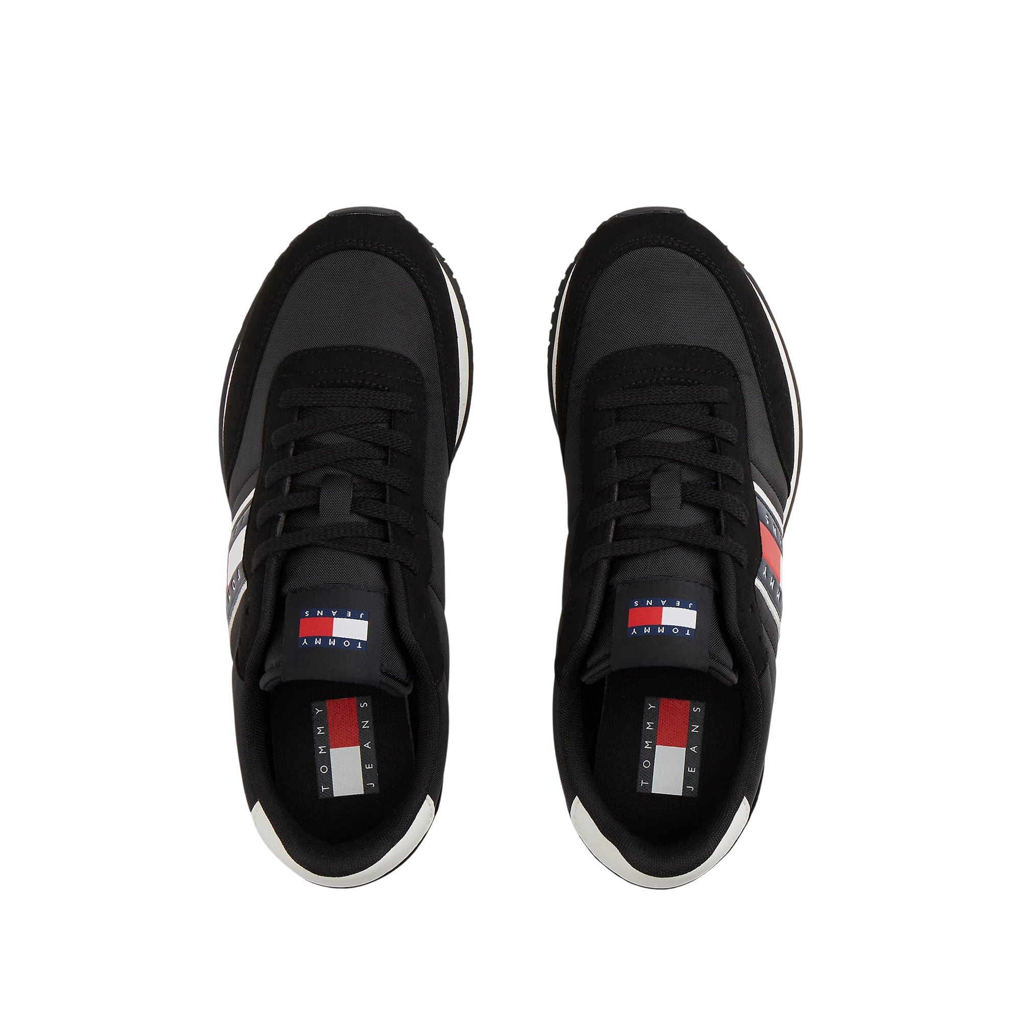 Sneakers nere uomo con mix di texture e logo