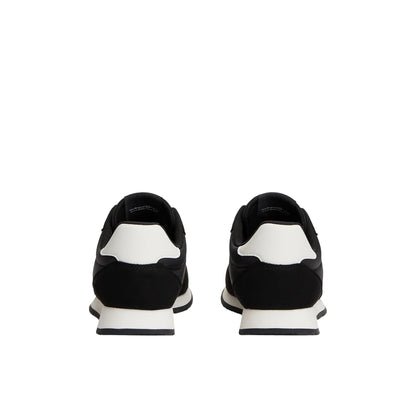 Sneakers nere uomo con mix di texture e logo retro