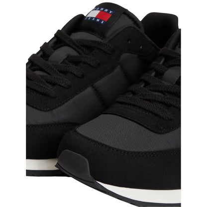 Sneakers nere uomo con mix di texture e logo dettaglio