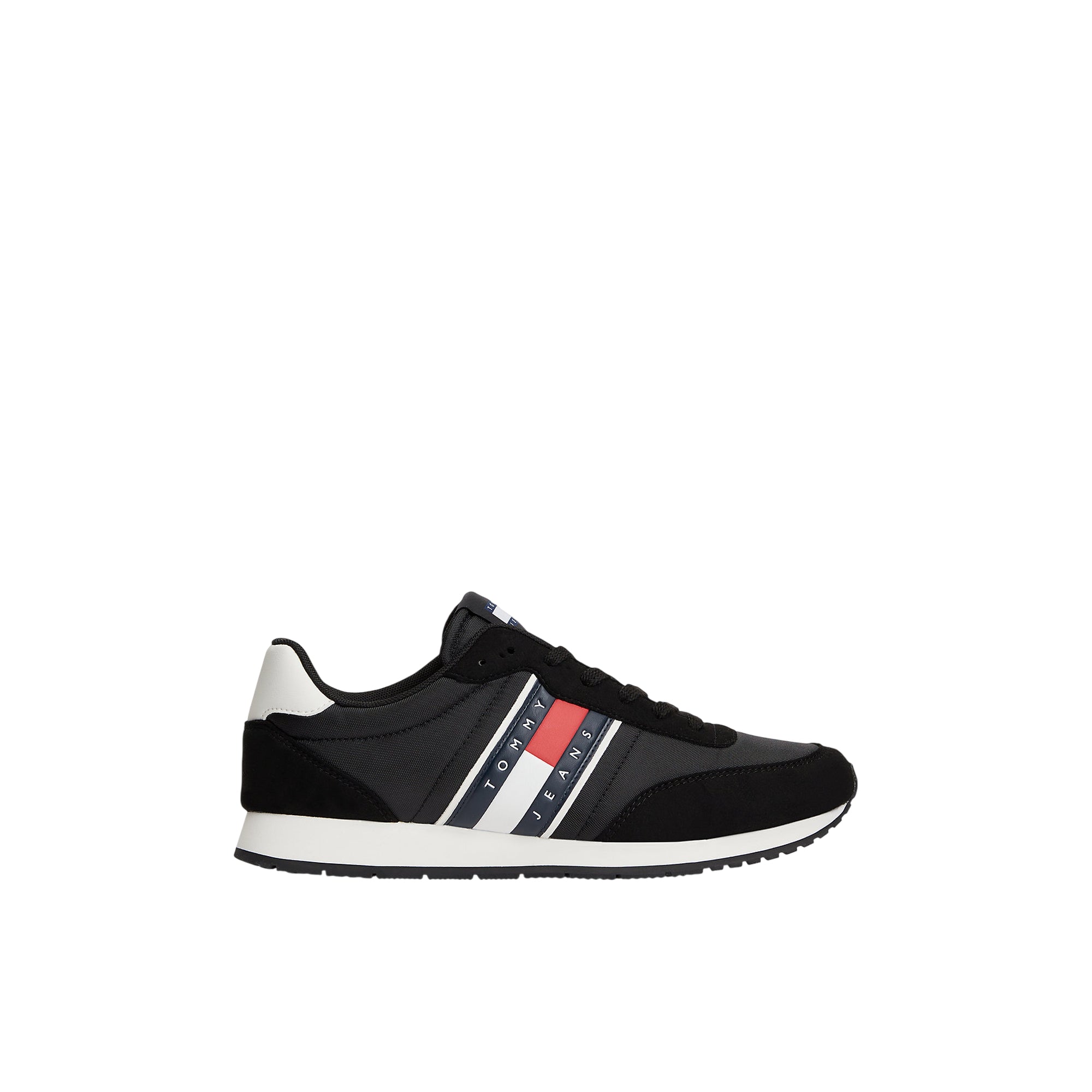 Sneakers nere uomo con mix di texture e logo