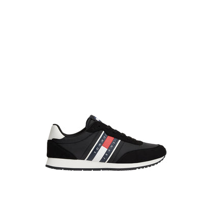 Sneakers nere uomo con mix di texture e logo