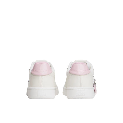 Sneakers sportive bianche Donna Archive in pelle con cuore retro