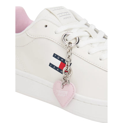 Sneakers sportive bianche Donna Archive in pelle con cuore dettaglio