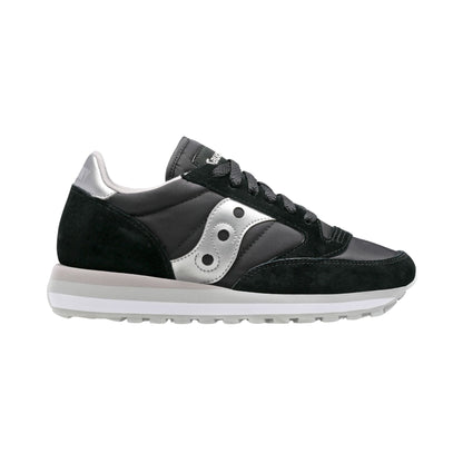 Sneakers Donna Nera in nylon e camoscio con iconico logo Argento 