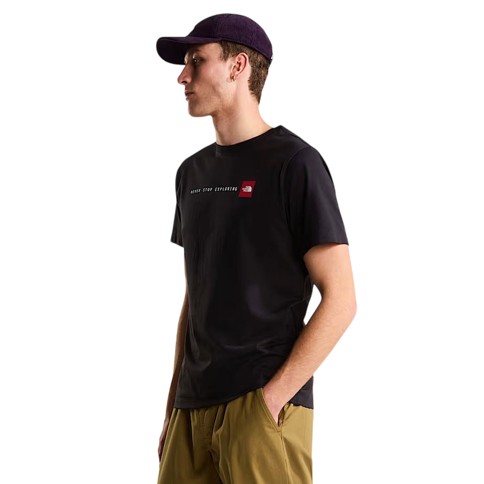 T-shirt Uomo Never Stop Exploring Nera