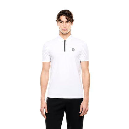 Polo Uomo elasticizzata con zip e logo scudo