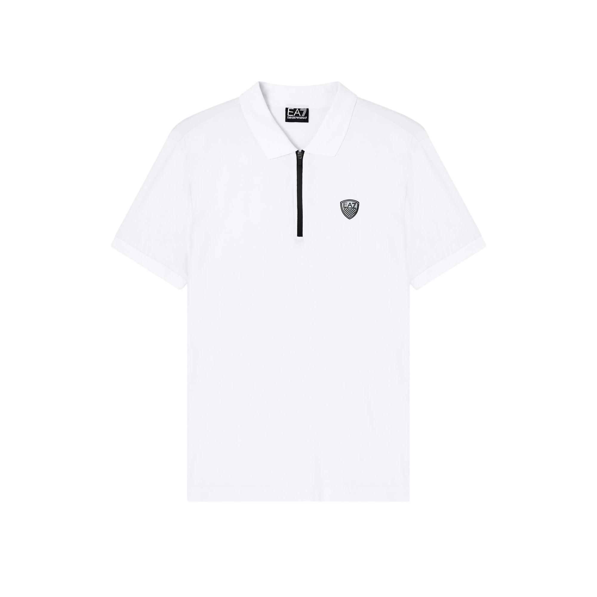 Polo Uomo elasticizzata con zip e logo scudo