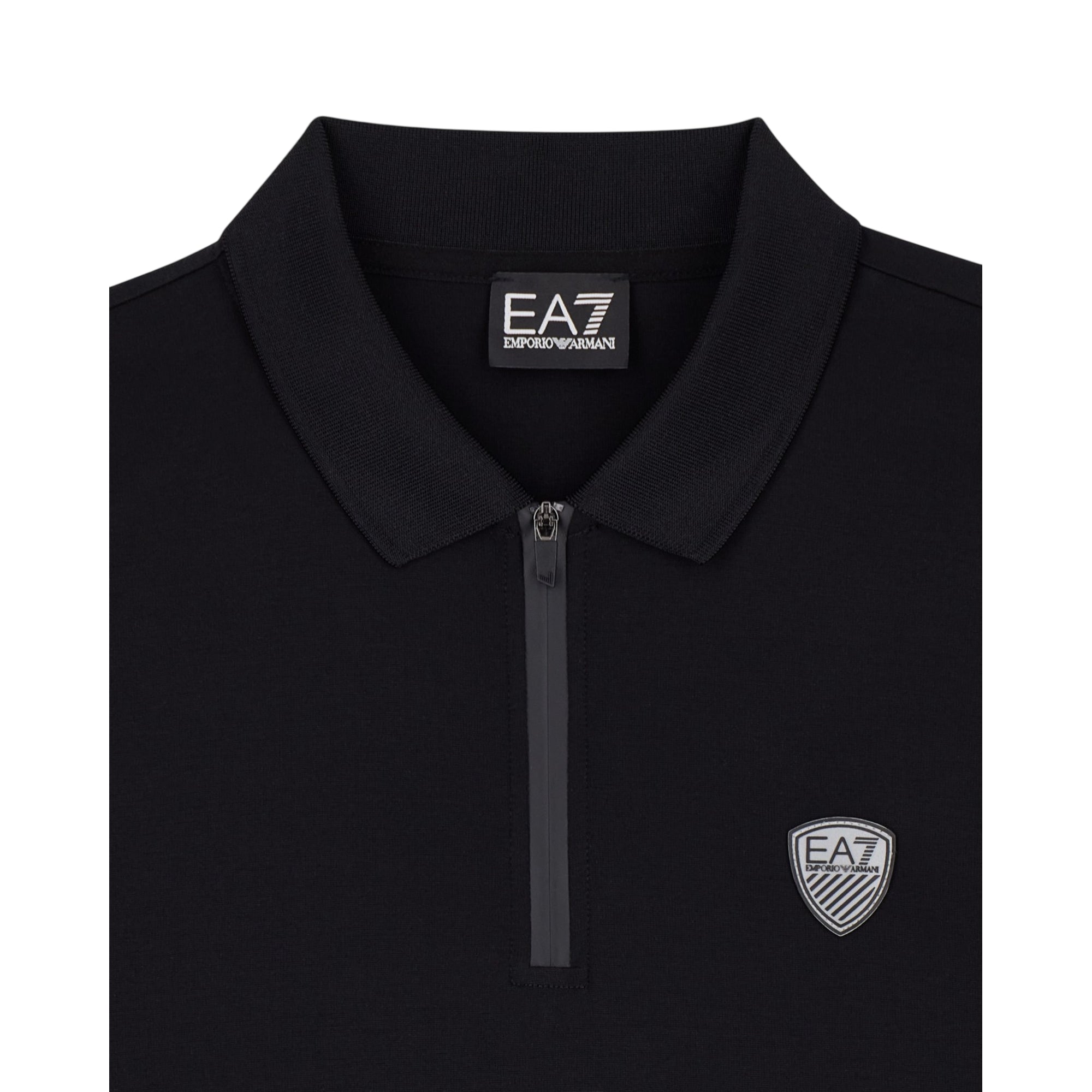 Polo Uomo Nera, elasticizzata con zip e logo scudo